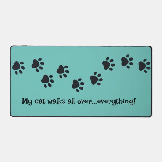 Serie von Black Paw Prints Design Desk Mat Schreibtischunterlage (Vorderseite)
