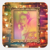 Serie von Frida Kahlo #7 Quadratischer Aufkleber (Vorderseite)