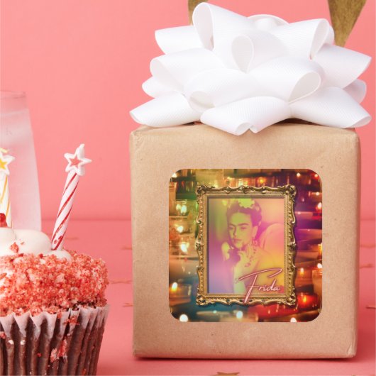 Serie von Frida Kahlo #7 Quadratischer Aufkleber (Party)