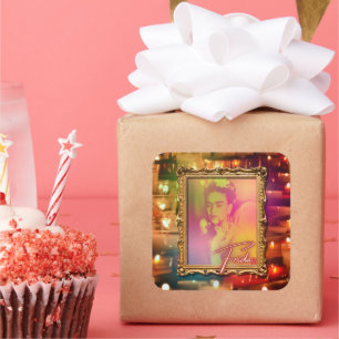 Serie von Frida Kahlo #7 Quadratischer Aufkleber