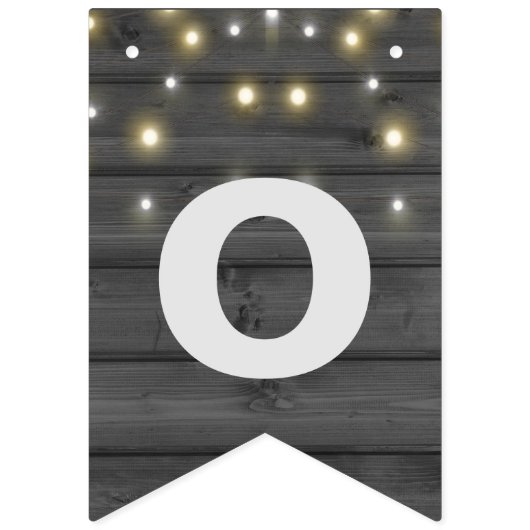 Serie von Party-Leuchten auf schwarzem Holz Wimpelkette (Zweite Fahne)