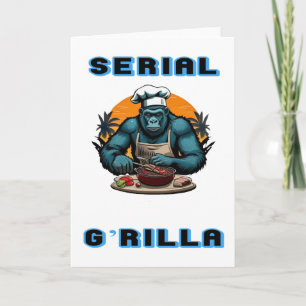 Serieller G'rilla Meister BBQ Griller Spaß Pun Karte