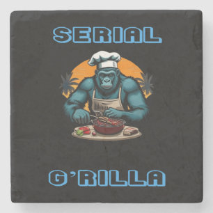 Serieller G'rilla Meister BBQ Griller Spaß Pun Steinuntersetzer