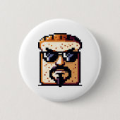 Serielles Brot - Funny Pixel Art Retro Charakter Button (Vorderseite)