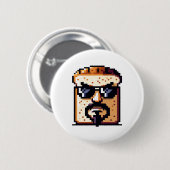 Serielles Brot - Funny Pixel Art Retro Charakter Button (Vorne & Hinten)