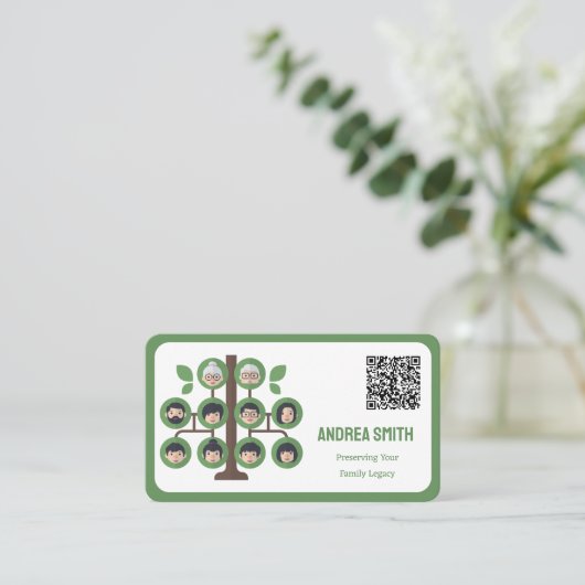 Serienbaum-benutzerdefinierten QR-Code Visitenkarte (Stehend Vorderseite)