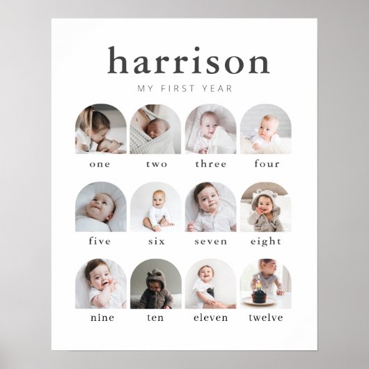 Serienbogen 1. Jahr FotoCollage Poster (Vorne)