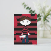 Serienmörder-Postkarte mit weißem Gesicht Postkarte (Stehend Vorderseite)