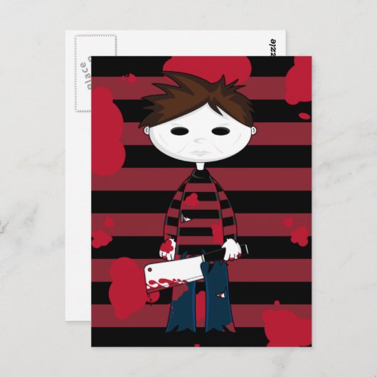 Serienmörder-Postkarte mit weißem Gesicht Postkarte (Vorne/Hinten)