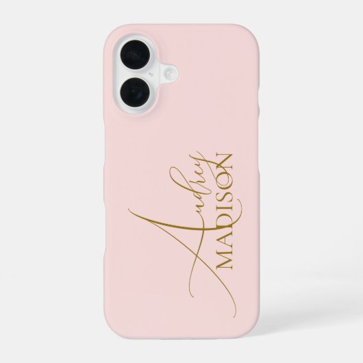 Serienname des Skriptes Rosa iPhone 16 Hülle (Rückseite)