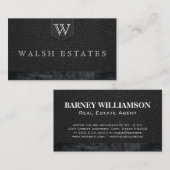 Serientyp Monogramm/Lederhintergrund Visitenkarte (Vorne/Hinten)