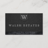 Serientyp Monogramm/Lederhintergrund Visitenkarte (Vorderseite)