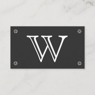 Serientyp Monogramm   Metallschrauben Visitenkarte
