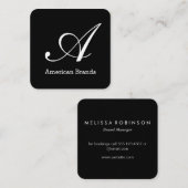 Serientyp Monogramm Quadratische Visitenkarte (Vorne/Hinten)