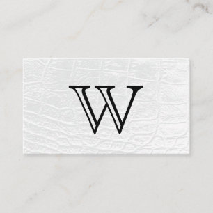 Serientyp Weißes Monogramm   Weißes Leder Visitenkarte