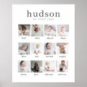 Serif 1. Jahr 12 FotoCollage mit Monatsplakat Poster (Vorne)