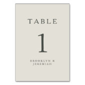 Serif Elegant Moderne Hochzeit Tischnummer (Vorderseite)