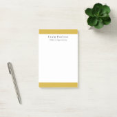 Serif Font Simple Professional Plain Gold White Post-it Klebezettel (Büro)