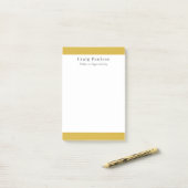 Serif Font Simple Professional Plain Gold White Post-it Klebezettel (Auf Schreibtisch)