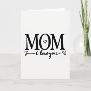 Serif Mom Herz Schrift Karte