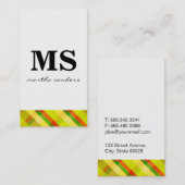 Serif Monogram Argyle Akzent Visitenkarte (Vorne/Hinten)