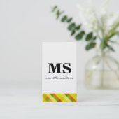 Serif Monogram Argyle Akzent Visitenkarte (Stehend Vorderseite)