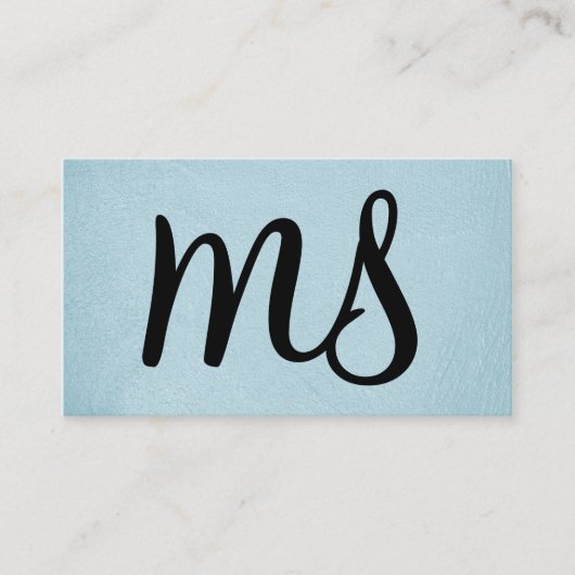 Serif | Monogram | Hellblau Visitenkarte (Vorderseite)