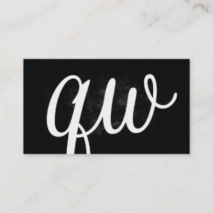 Serif Monogram Schwarz Visitenkarte