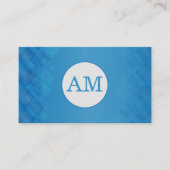 Serif Monogramm | Blaues geometrisches Muster Visitenkarte (Vorderseite)