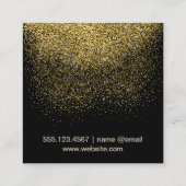 Serif Monogramm | Gold Confetti Quadratische Visitenkarte (Rückseite)