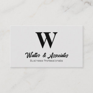 Serif-Monogramm-Logo Grauer Hintergrund Visitenkarte