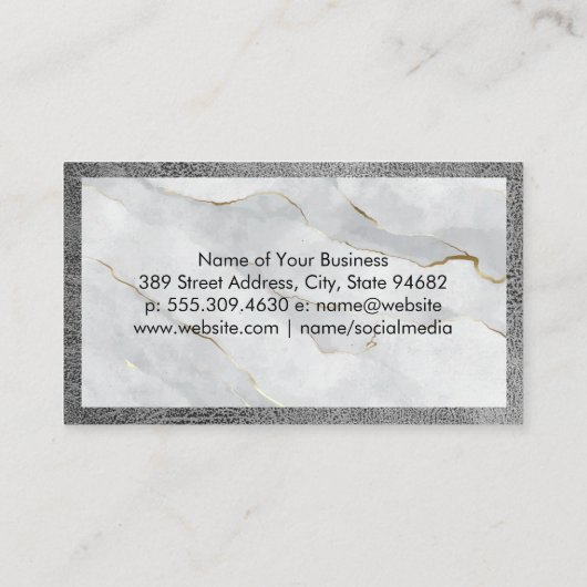 Serif Monogramm | Marmorleder Lux Visitenkarte (Rückseite)