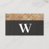 Serif Monogramm | Schwarze Textur | Woven Visitenkarte (Vorderseite)