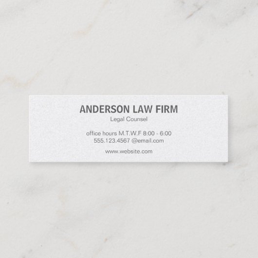 Serif | Monogramm | Schwarzer Marmor Mini Visitenkarte (Rückseite)