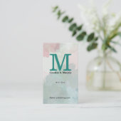 Serif-Monogramm | Wasserfarbe Künstlerisch Visitenkarte (Stehend Vorderseite)