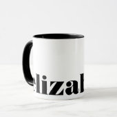 Serif Schriftart Chic Elegante Schwarz und Weiß Ma Tasse (Vorderseite Links)