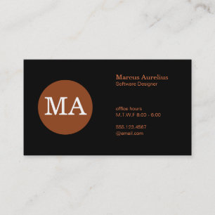 Serif-Typ Monogramm Bronze Kreis Visitenkarte