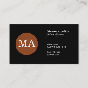 Serif-Typ Monogramm Bronze Kreis Visitenkarte