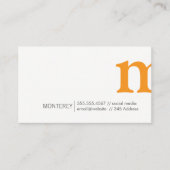 Serifenbetont | Monogram Orange White Visitenkarte (Vorderseite)