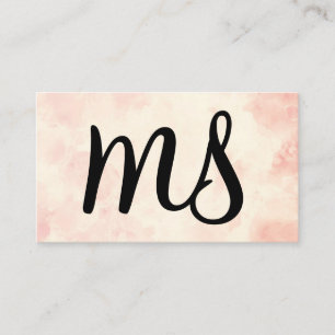 Serifenbetont Monogramm Hintergrund der rosa W Visitenkarte