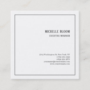 Serifenschrift einfach professionell minimalist quadratische visitenkarte