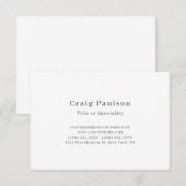 Serifenschrift einfach professionell schlicht mini begleitkarte (Vorne/Hinten)