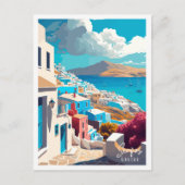 Serifos Greece Vintage Reise Illustration Postkarte (Vorderseite)