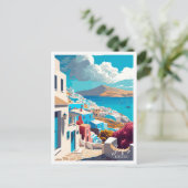 Serifos Greece Vintage Reise Illustration Postkarte (Stehend Vorderseite)