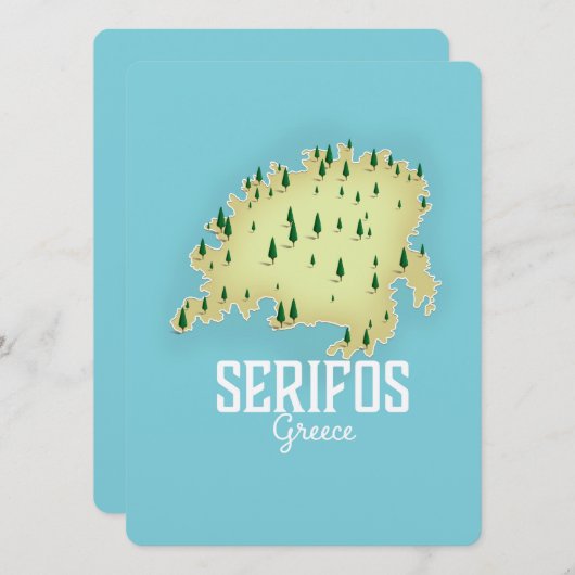 Serifos Griechisch Map Illustriertes Reiseplakat (Vorne/Hinten)