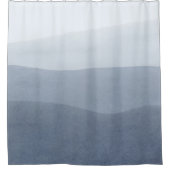 Serine Blue-Gray Abstrakte Landschaft Duschvorhang (Vorderseite)