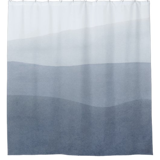 Serine Blue-Gray Abstrakte Landschaft Duschvorhang (Vorderseite)