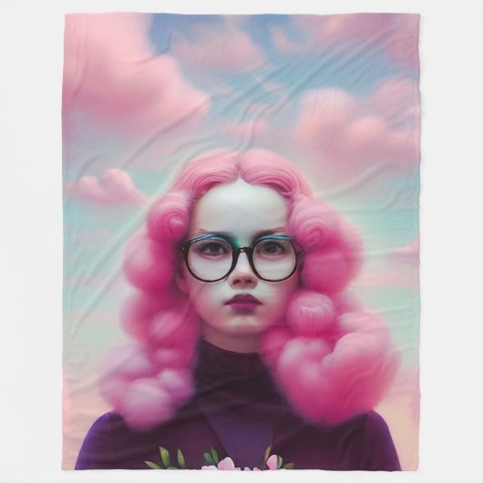 Seriös rosa Haare Fleecedecke (Vorderseite)