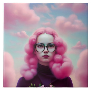 Seriös rosa Haare Fliese