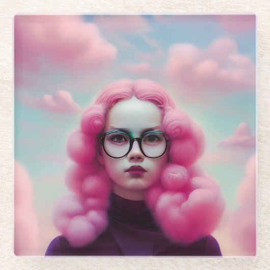 Seriös rosa Haare Glasuntersetzer (Vorderseite)